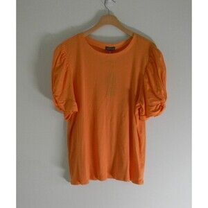 Vince Camuto Ribbed Orange Balloon Sleeve Top XXL Tangerine Pull-over NWT